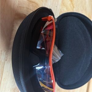 Sporty Orange and Black Sunglasses with Case